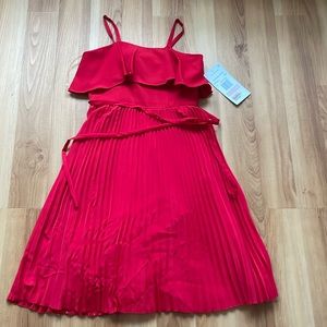 Girls red pleated dress - new with tags - size 10